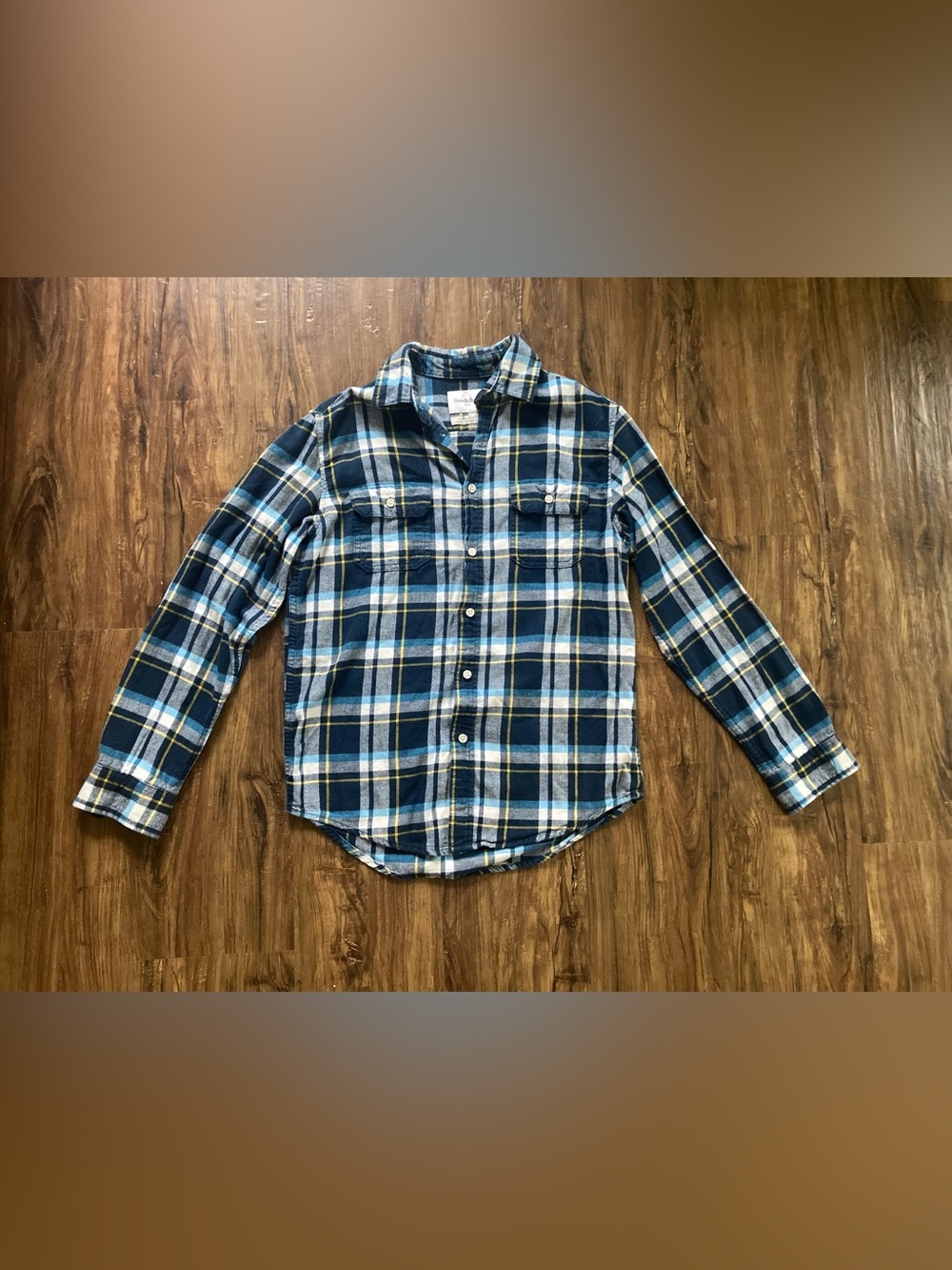 Goodfellow & Co Blue Plaid Button-Down Shirt Men’s Size Small Fall Casual